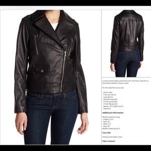 Cole Haan Women lamb Leather Jacket XS NEW